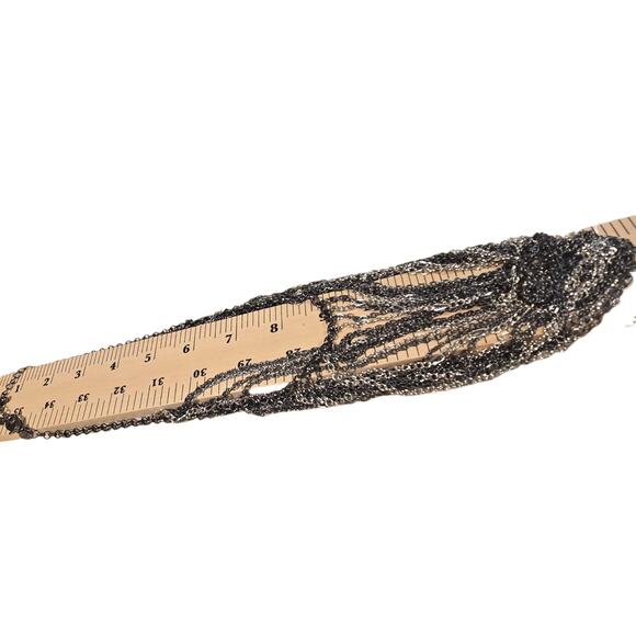 Chico's Statement Necklace Multi Strand Chain Bib Mixed Metal Silver Gunmetal - Picture 9 of 11